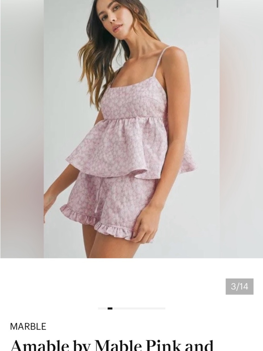 Pink Floral Ruffle Lounge Set - Picture 3 of 6